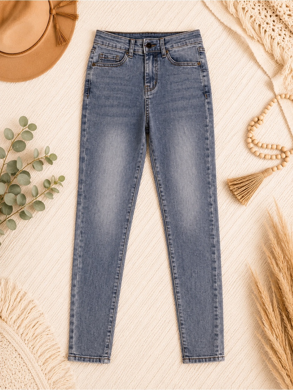 Booty Lifting Light Wash High-Rise Skinny Jeans